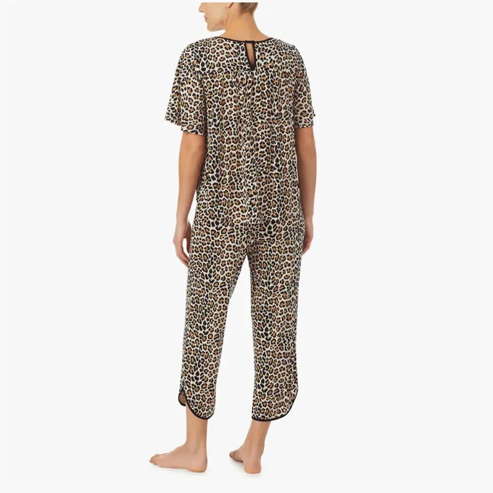 NWT Kate Spade Leopard Cropped Pajama Set